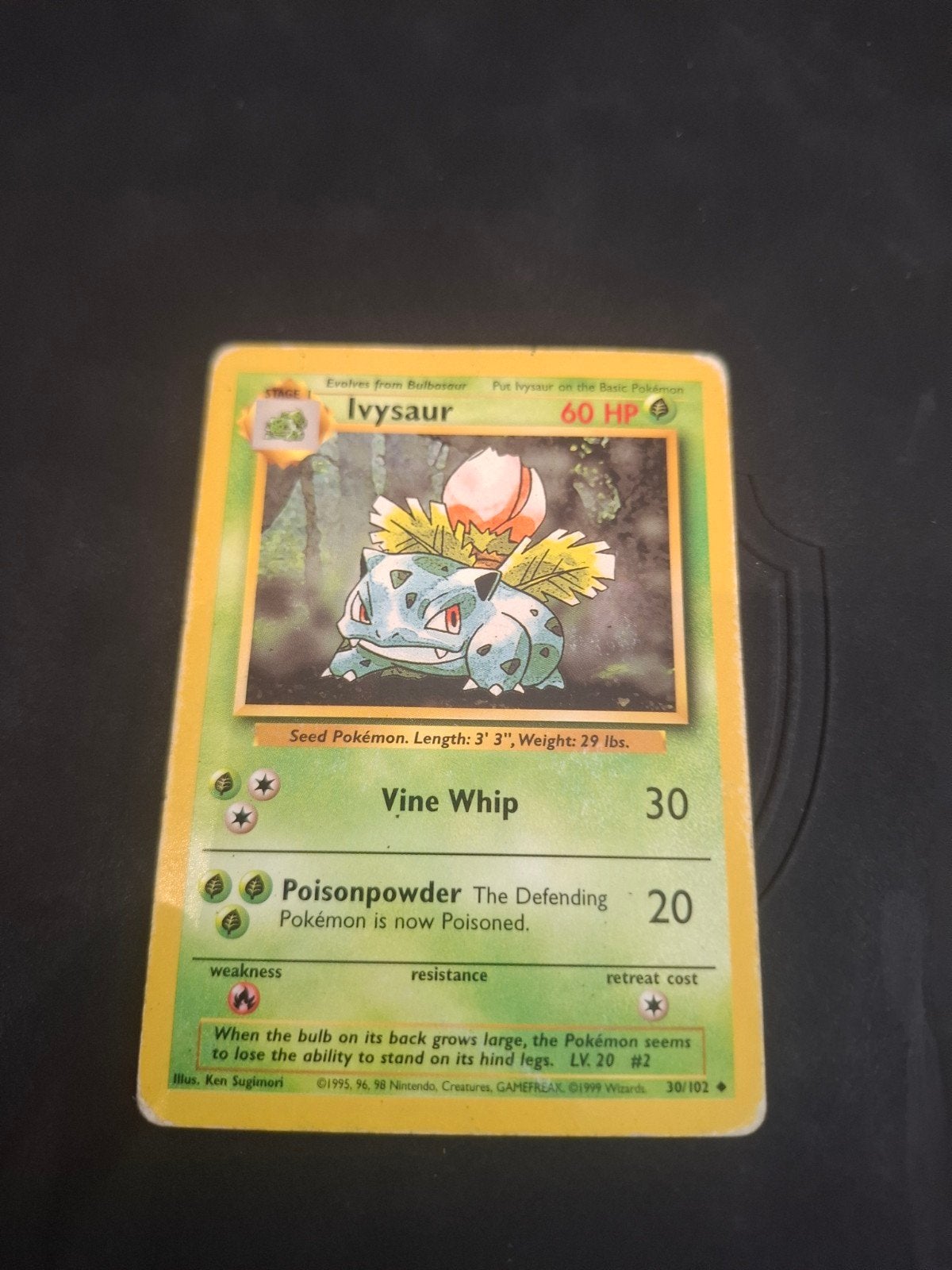 Ivysaur Pokémon Kaart 30/102 (1999 Wizards), Ophalen of Verzenden, Gebruikt, Losse kaart