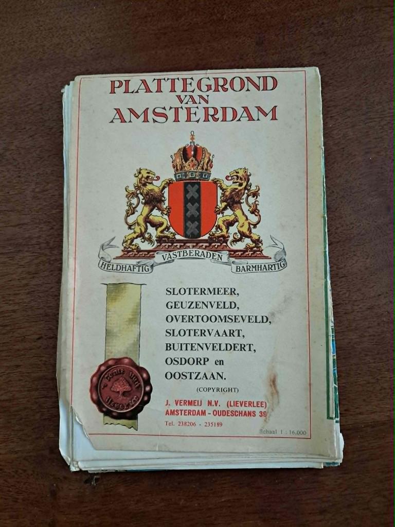 plattegrond Amsterdam, Gelezen, Verzenden, Vermeij N.V.  (Lieverlee), Landkaart