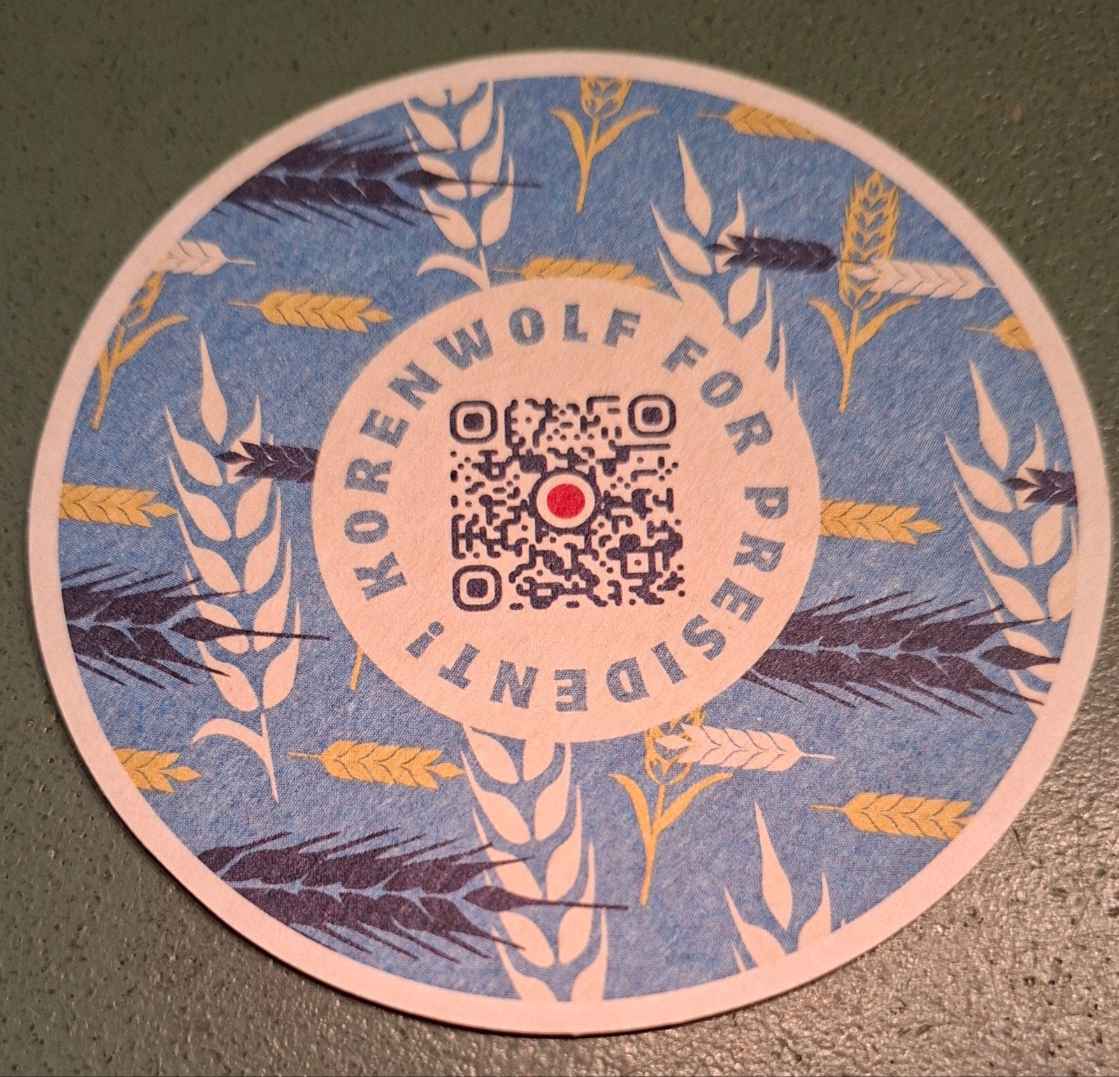 Bierviltje:Korenwolf Wit.(90mm), Ophalen of Verzenden, Zo goed als nieuw, Viltje(s), Overige merken