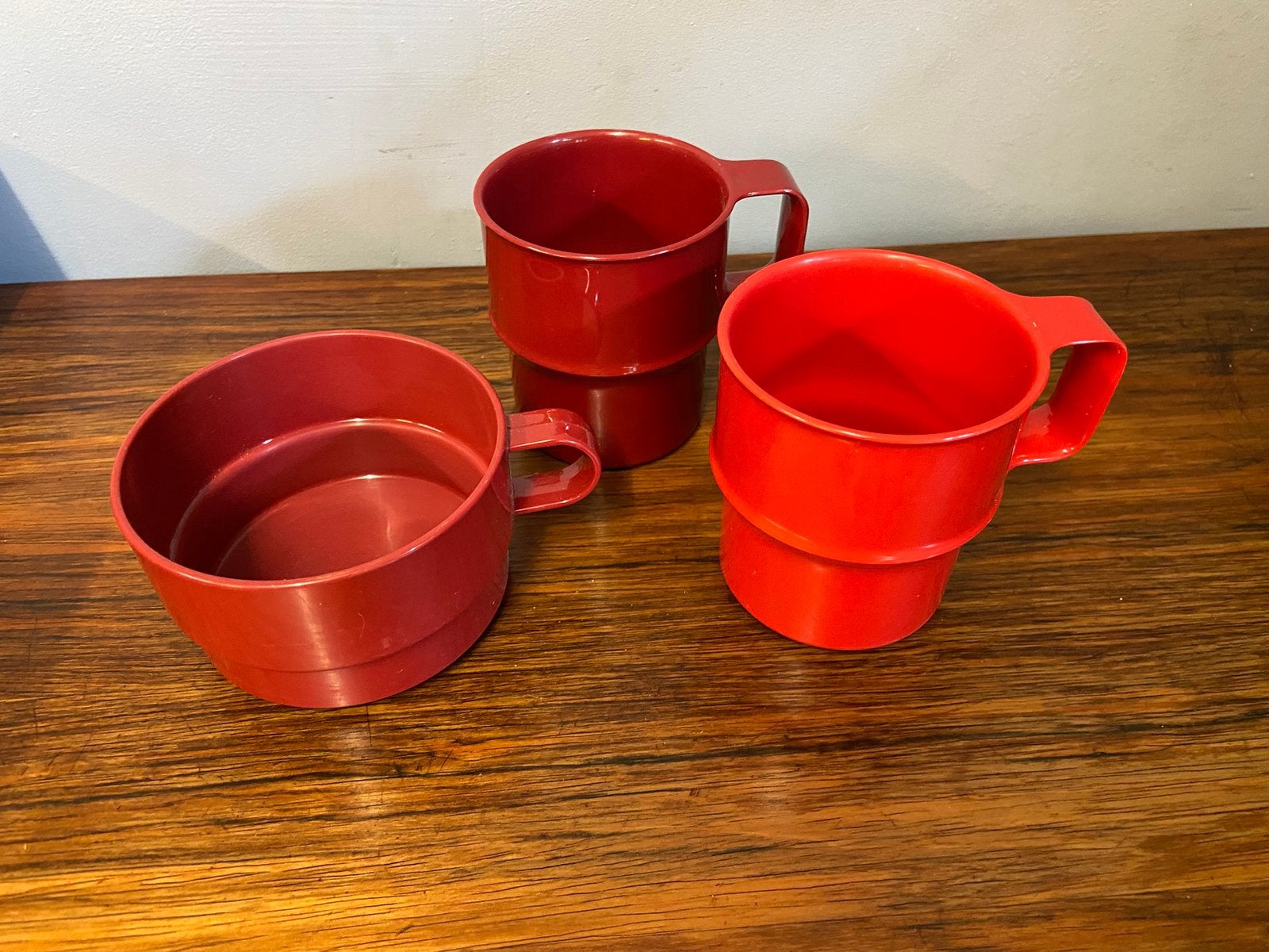 Vintage Rosti Mepal servies soepkom bekers  rood, Ophalen of Verzenden, Zo goed als nieuw, Mepal, Nvt