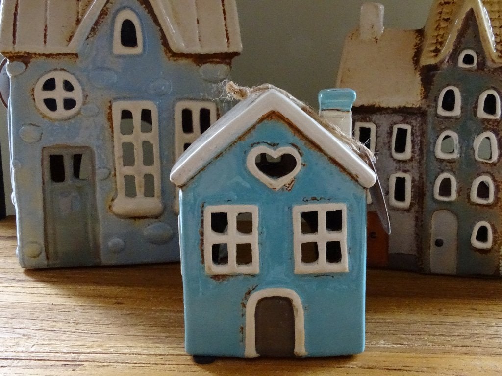 Village Pottery Huisje Aqua - Keramiek Decoratie, Blauw, Onbekend, Nieuw, Ophalen of Verzenden