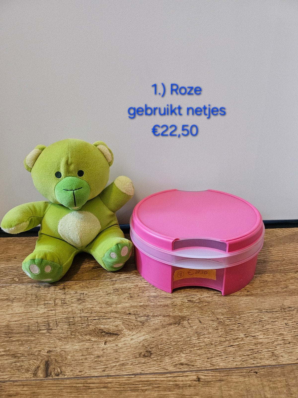 1.) Tupperware roze vensterdoos koektrommel €22,50, Gebruikt, Overige kleuren, Bewaardoos, Ophalen of Verzenden