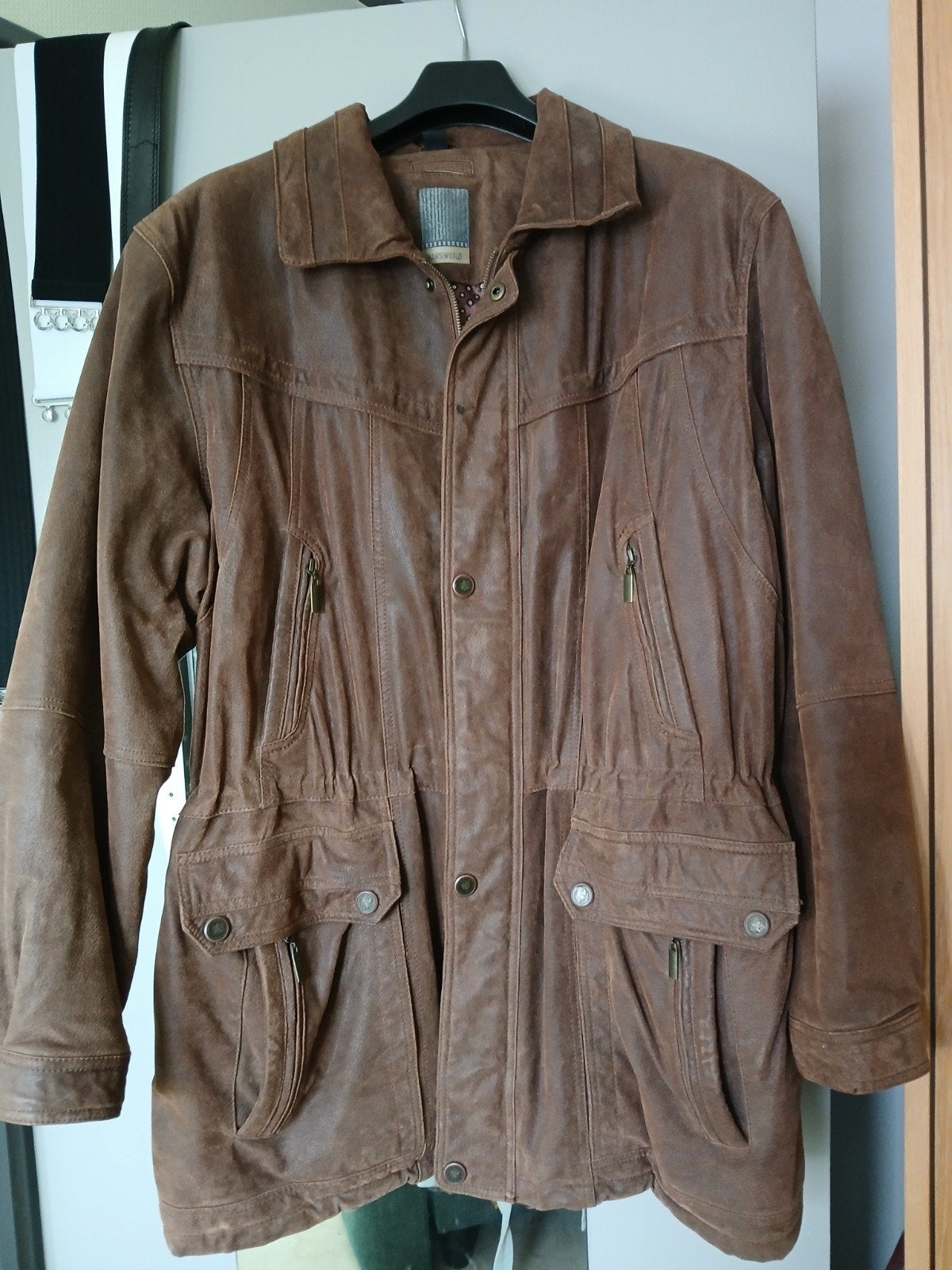 leren herenjas parka model mt 60/62, Ophalen of Verzenden, Overige maten, Zwart