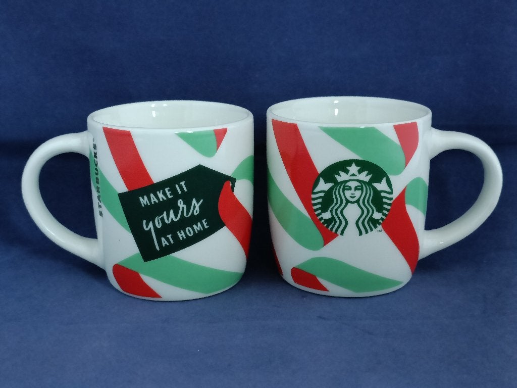 Starbucks - espressokopjes met groen / rood lint, Ophalen of Verzenden, Zo goed als nieuw, Overige stijlen, Starbucks