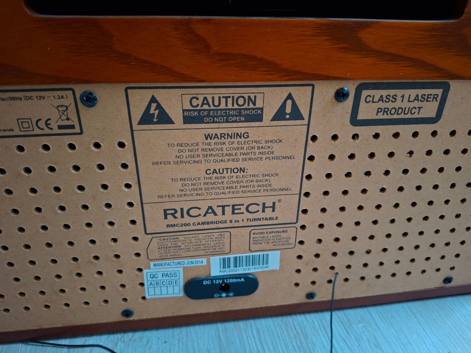 Ricatech RMC200 Cambridge 5-in-1 Platenspeler, CD, Radio, Ophalen, Gebruikt, Platenspeler, Overige merken