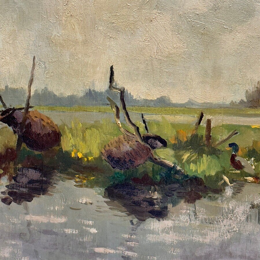 Dirk Twaalfhoven (1896-1990) - Eendenkorven, Ophalen of Verzenden