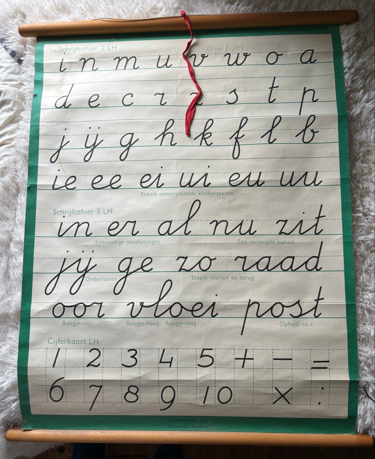 Vintage Schoolplaat Schrijfcahier en Cijferkaart, Antiek en Kunst, Antiek | Schoolplaten, Ophalen, Overige thema's