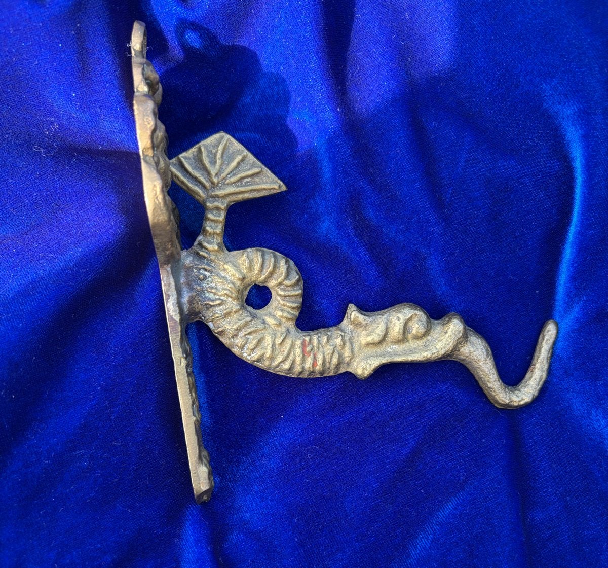 Vintage messing wandhaak vis, Ophalen of Verzenden