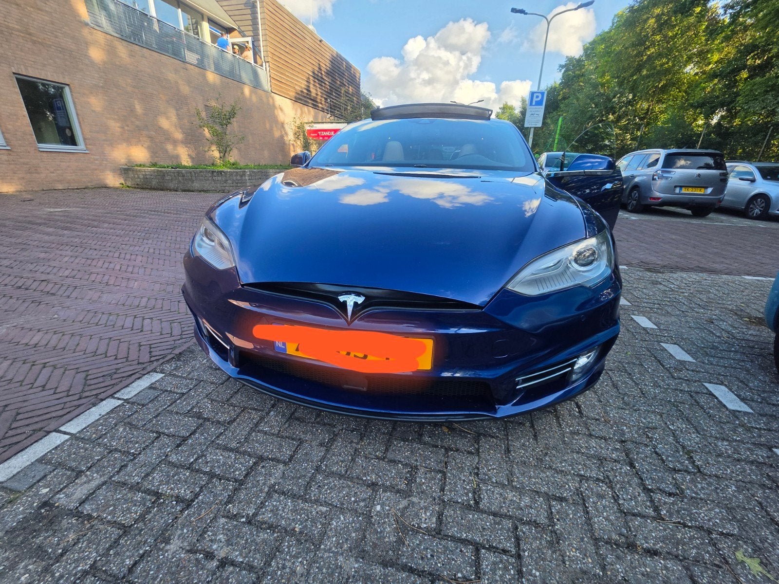 Tesla Model S 2016 Blauw, Automaat, Beige, 110 €/maand, 122 pk