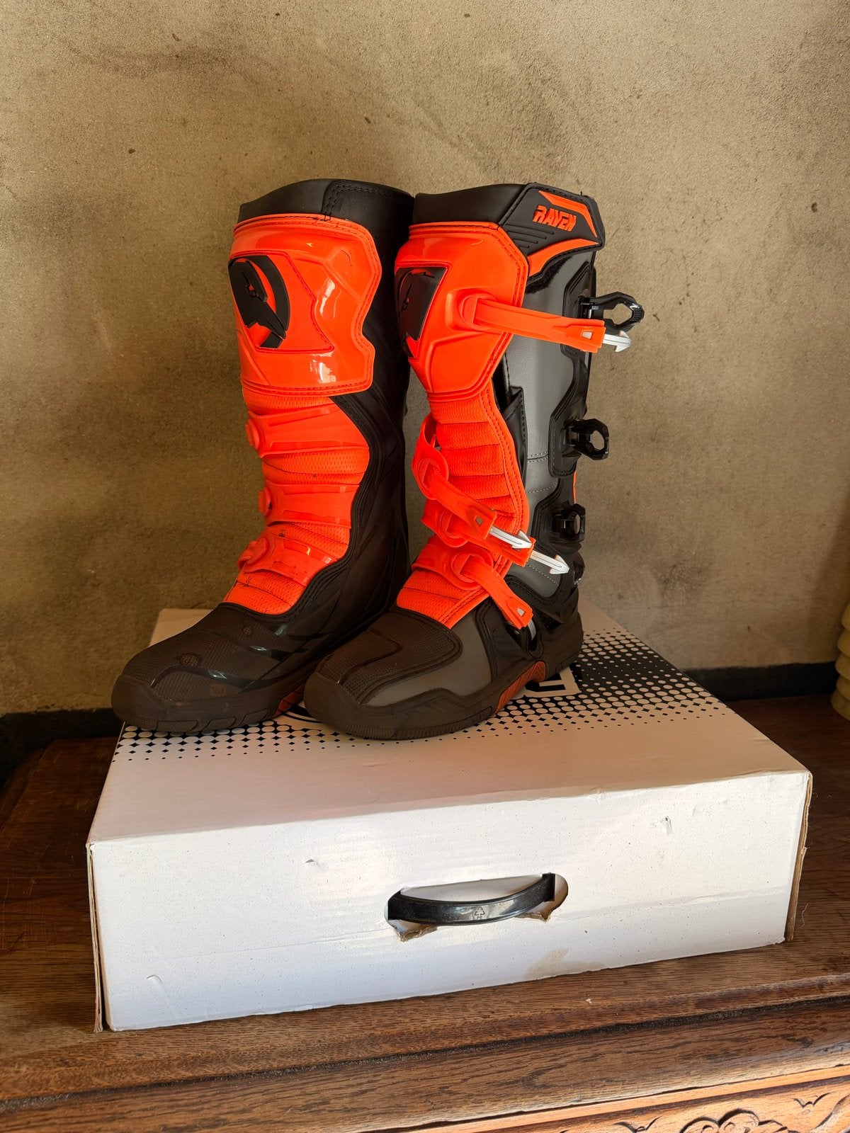 Raven Commander Motorcross Laarzen - Zwart/Oranje, Maat 40, Ophalen, Tweedehands, Heren, Laarzen