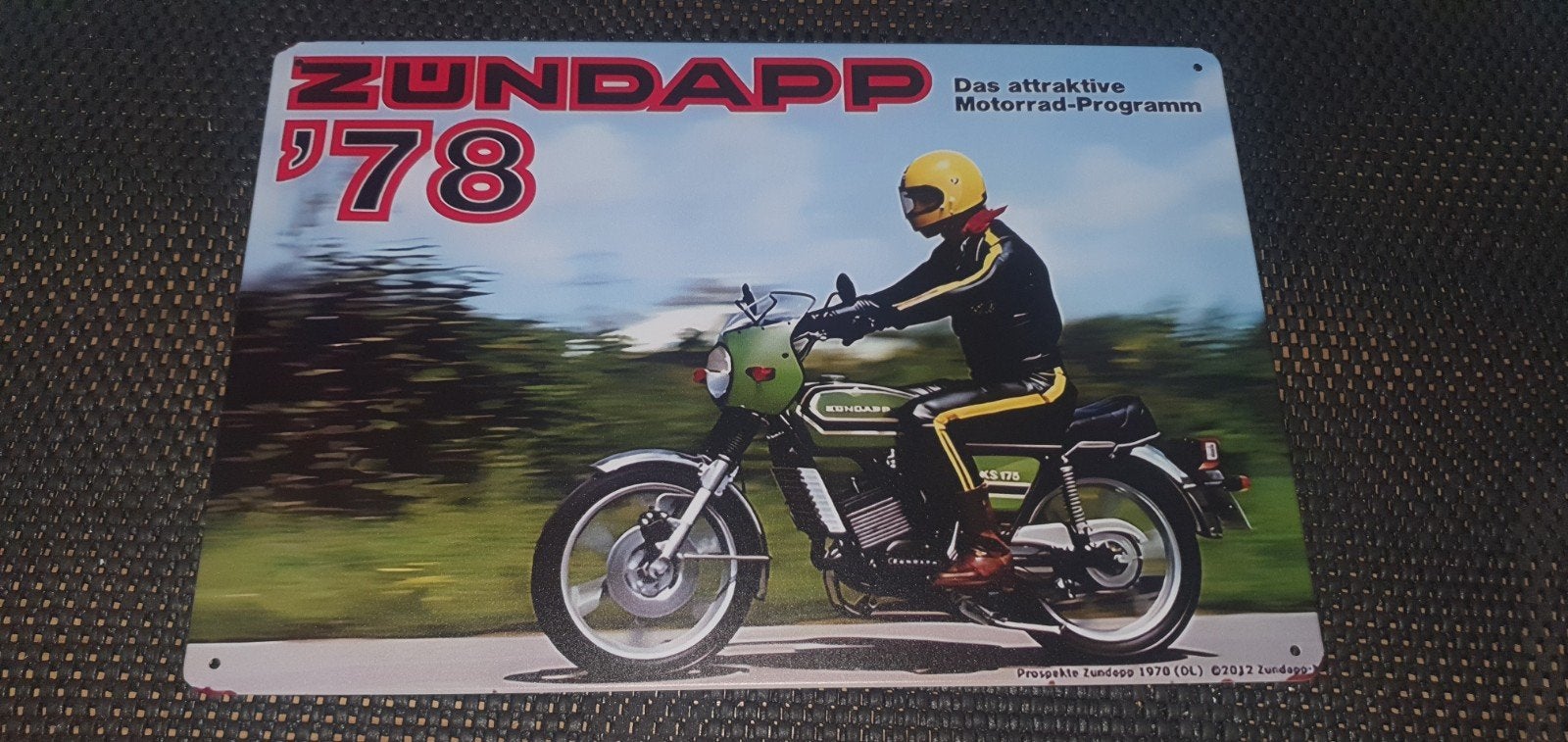 Zundapp '78 Motorfiets Reclameplaat - Vintage Look, Ophalen of Verzenden, Nieuw, Motoren