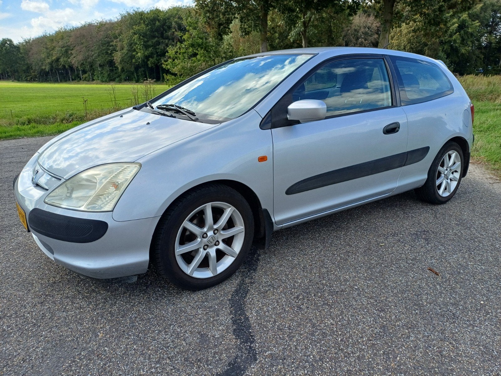 Honda Civic 1.4 I LS 3DR 2001 Grijs, Auto's, Voorwielaandrijving, 4 cilinders, 1396 cc, 49 €/maand