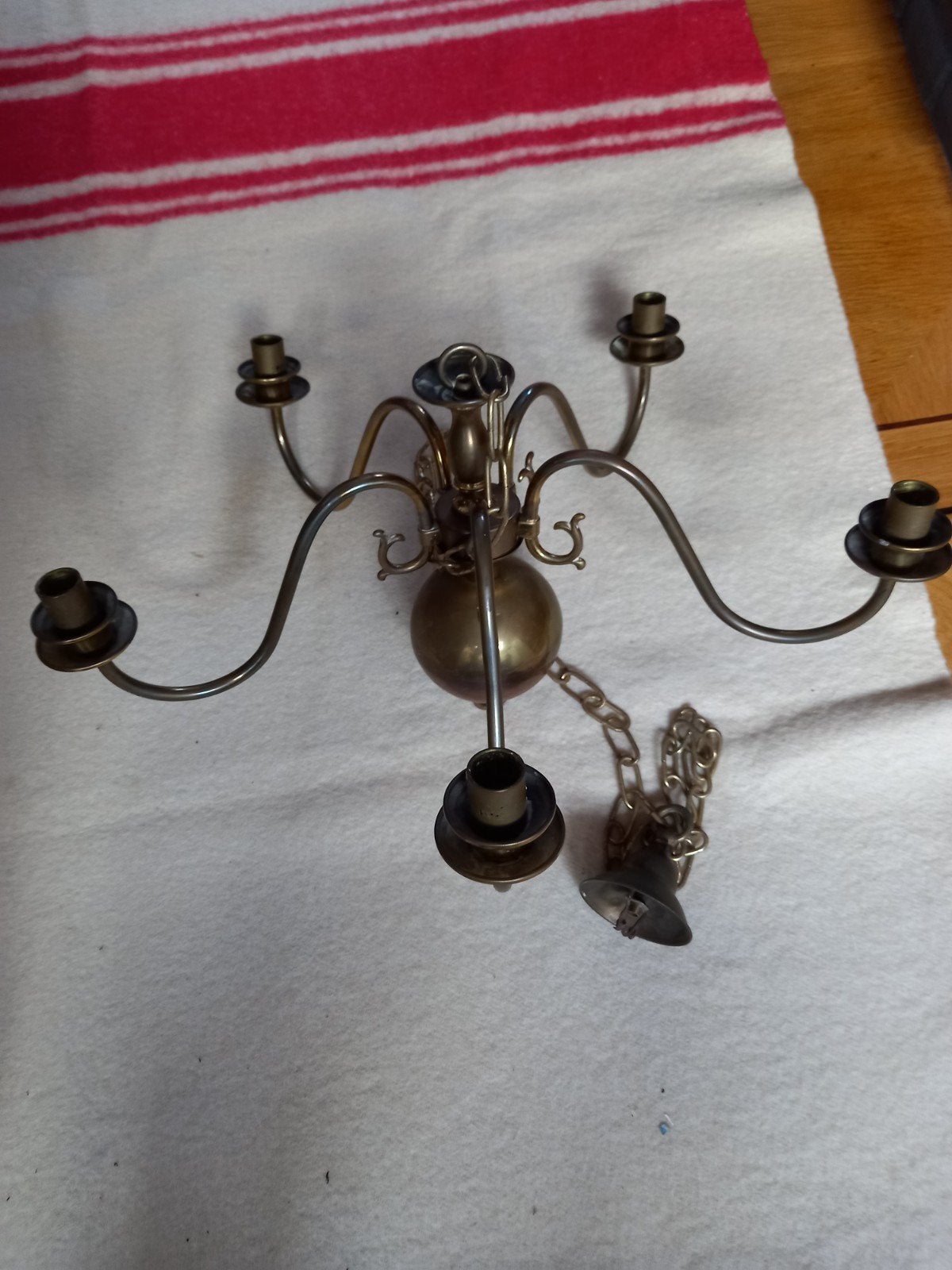 Vintage antieke kroonluchter voor kaarsen., Ophalen of Verzenden, Gebruikt, Metaal, Vintage jaren 1900 - '20
