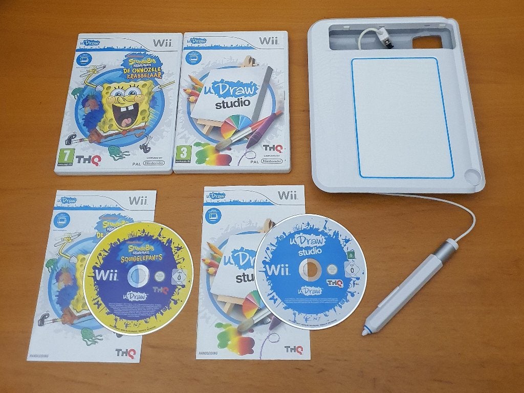 Wii | u Draw Tablet met Spongebob & U Draw Studio, Puzzel en Educatief, Gebruikt, 1 speler, Ophalen of Verzenden