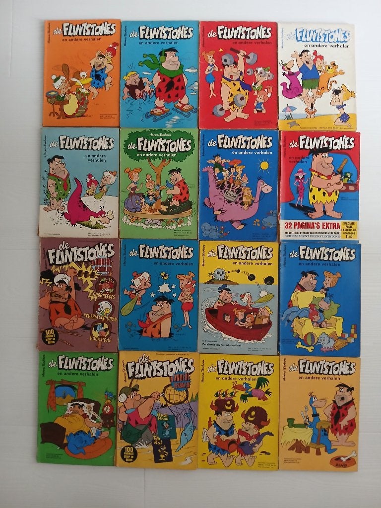De Flintstones stripboeken 16 stuks, Gelezen, Ophalen of Verzenden, Hanna-Barbera, Meerdere stripboeken