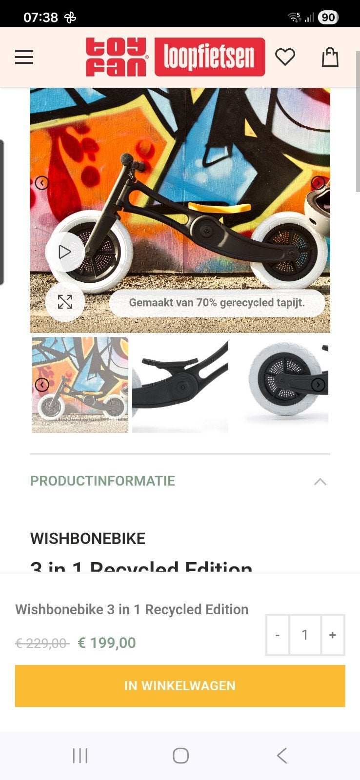 loopfiets., Fietsen en Brommers, Fietsen | Kinderfietsjes, Ophalen, Zo goed als nieuw, Minder dan 16 inch, Zijwieltjes