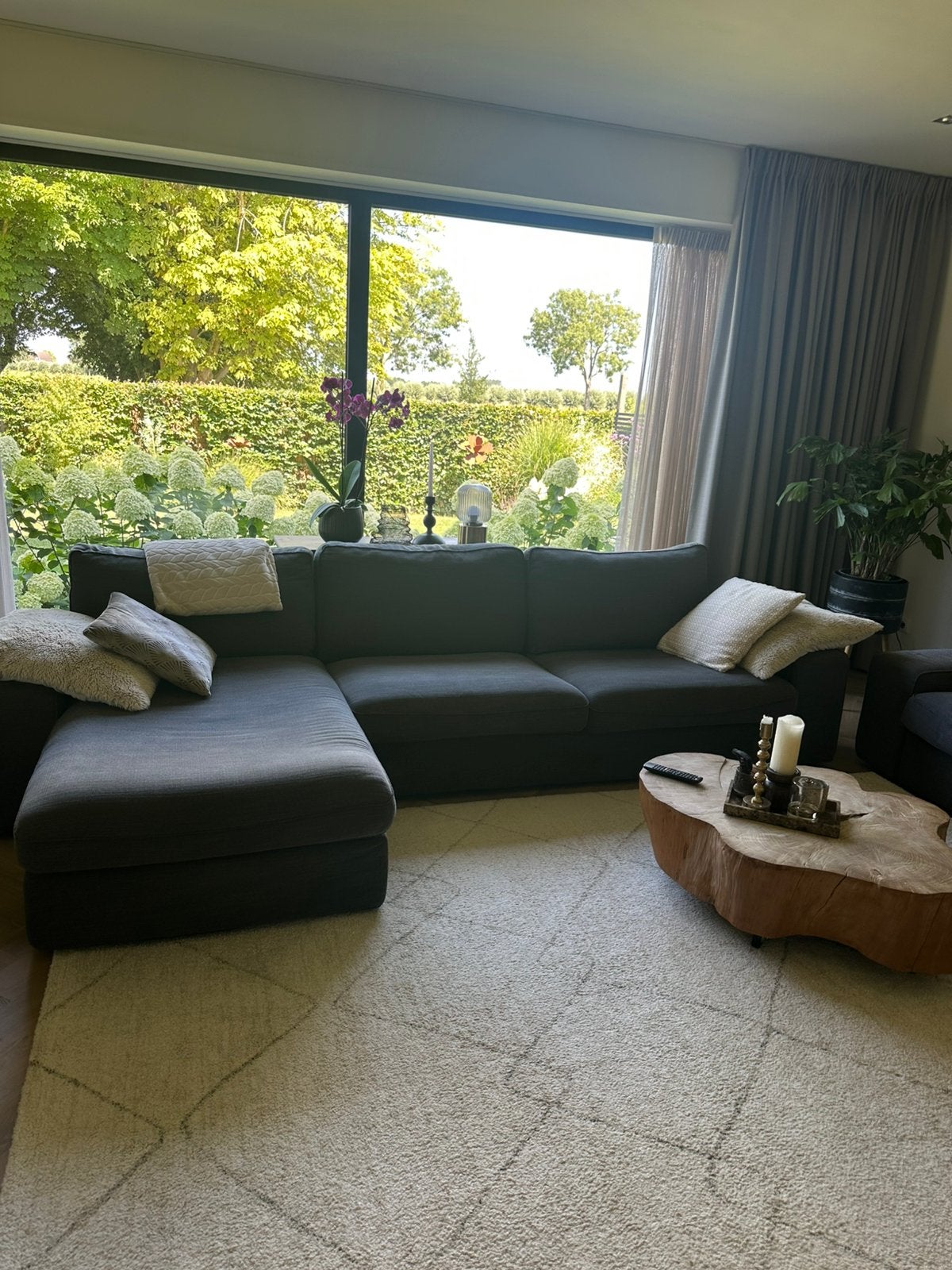 Zeer mooi Kivik  bank ikea 2x3 zits plus chaise lounge, Ophalen of Verzenden, Zo goed als nieuw