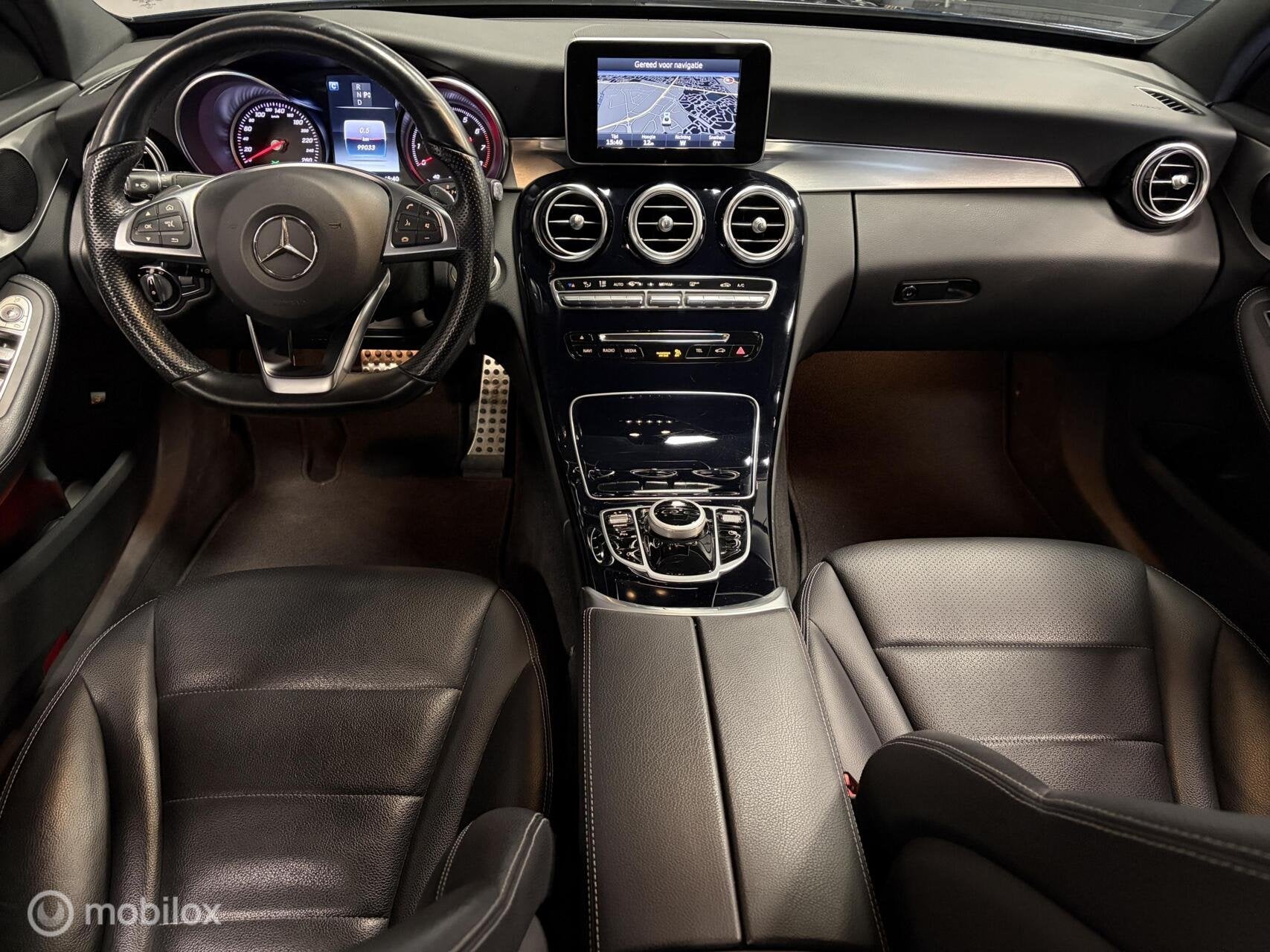 Mercedes C-klasse 180 AMG Sport Edition LED / NAP / LEDER /, Auto's, Automaat, Blauw, Bedrijf, Sedan