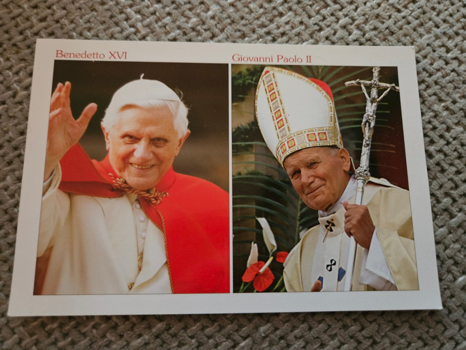 Pausen Benedictus XVI en Johannes Paulus II, Verzamelen, Ophalen of Verzenden, Gebruikt, Kaart of Prent, Christendom | Katholiek