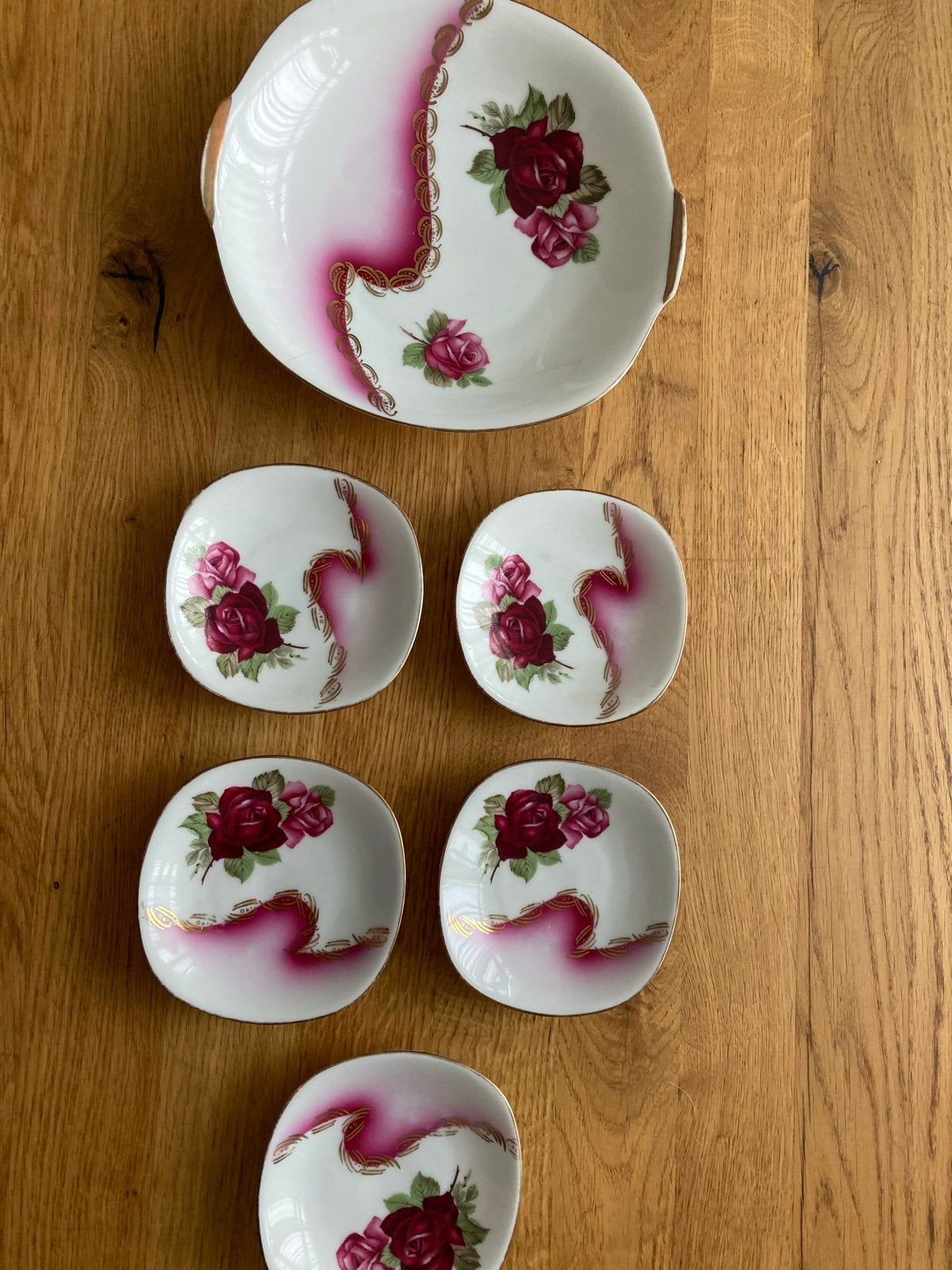 Vintage Hartporzellan Germany schaaltjes met rozen, Antiek en Kunst, Ophalen of Verzenden