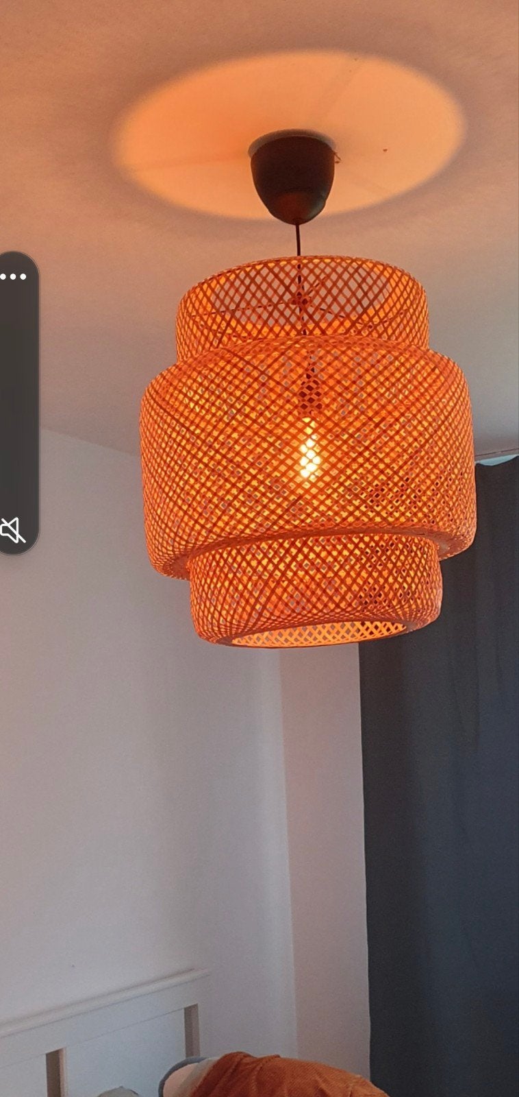 Grote hanglamp (ikea sinnerlig) van riet, Ophalen, 50 tot 75 cm