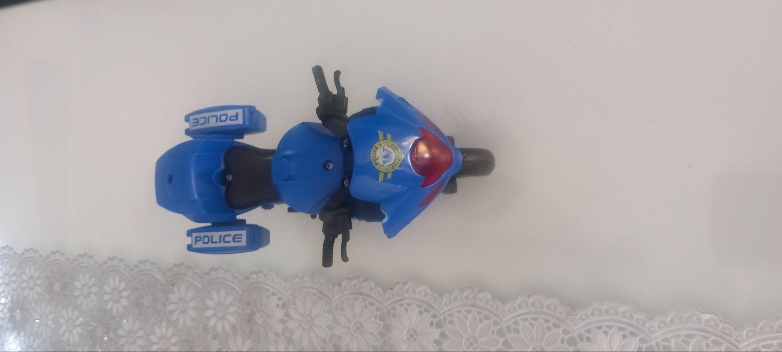 Blauwe politie speelgoedmotor, zo goed als nieuw, Ophalen of Verzenden, Zo goed als nieuw