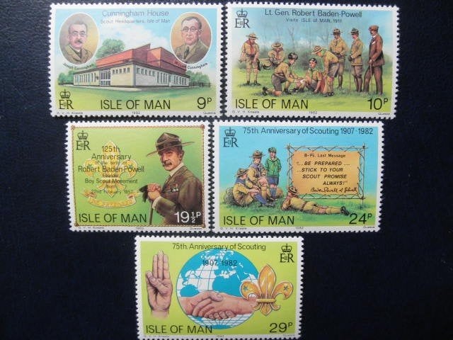 Postzegels scouting Isle of Man 1982 - cw. 3,00 postfris., Ophalen of Verzenden, Postfris