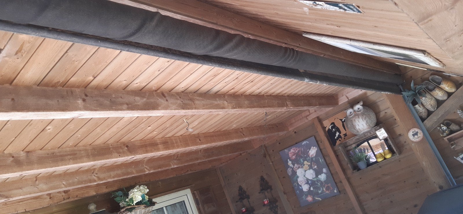 Oprolbaar windbreekgaas 435 cm breed plm  3 meter hoog, Ophalen, Knikarmscherm