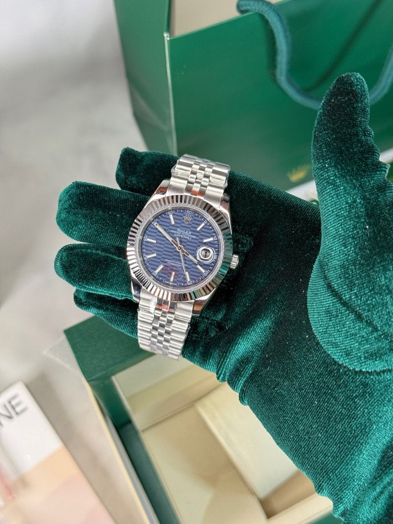 Datejust 41mm motif dial, Ophalen of Verzenden, Zo goed als nieuw, Zwart, IOS
