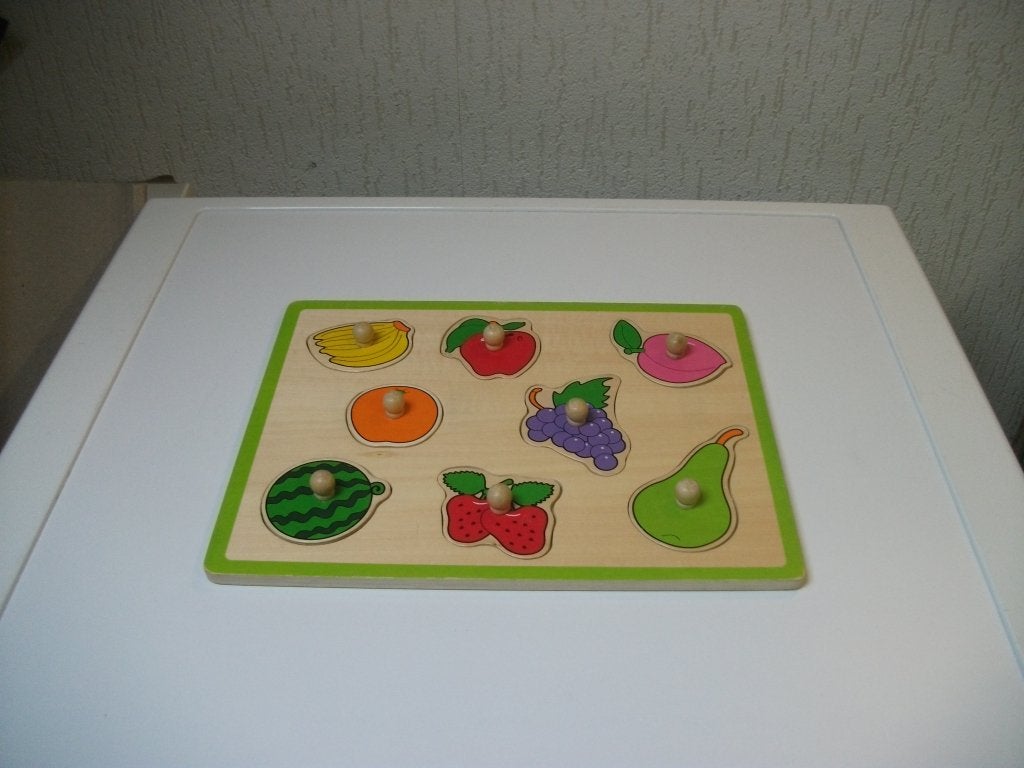 Puzzel fruit 8 delig, Kinderen en Baby's, Speelgoed | Houten speelgoed, Gebruikt, Ophalen of Verzenden