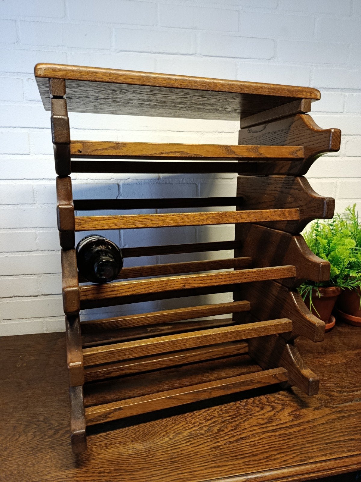 Vintage houten wijnrek, modulair, 50 – 75, Ophalen of Verzenden, Zo goed als nieuw, 25 flessen of meer