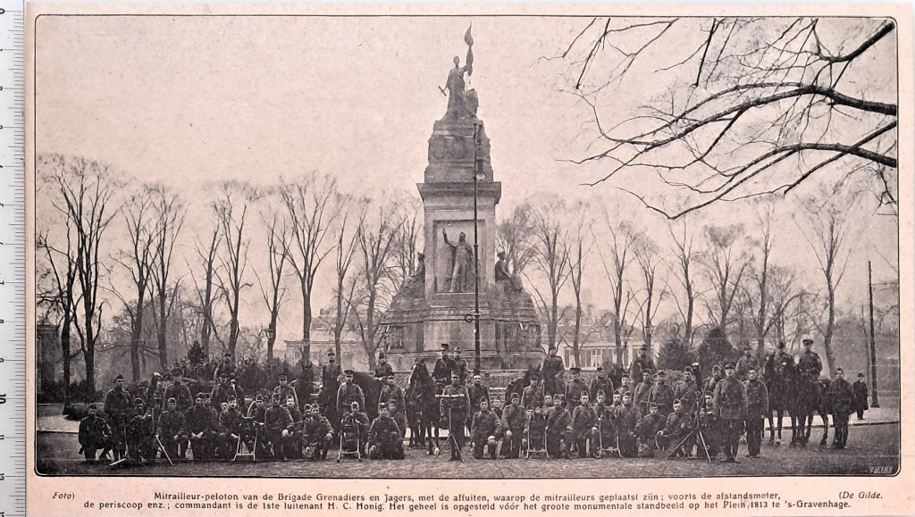 leger 1916: mitrailleur-pel.Grenadiers en Jagers te Den Haag, Verzamelen, Verzenden, Voor 1940, Gebruikt, Overige onderwerpen