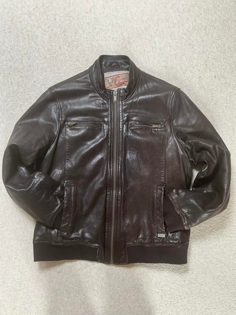 Mooi leren herenjack van het merk Original Chevignon Design, Kleding | Heren, Verzenden, Zo goed als nieuw, Overige maten, Bruin