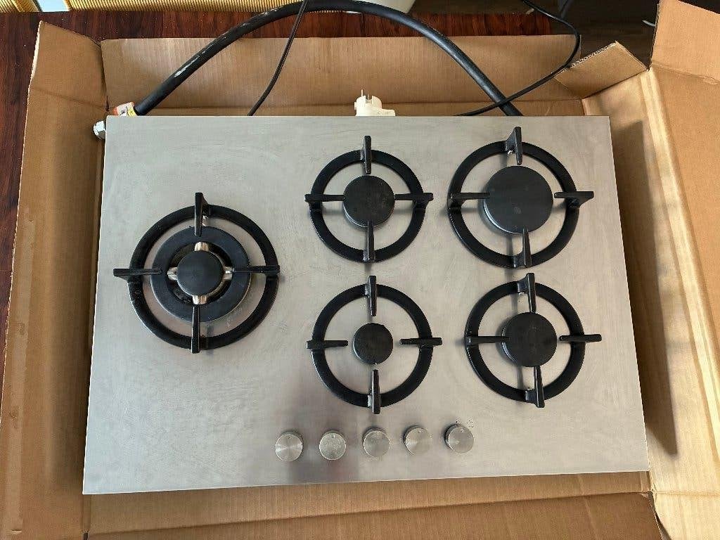 Gaskookplaat Siemens, 75 cm breed, Witgoed en Apparatuur, Kookplaten, Gebruikt, Inbouw, Gas, 5 kookzones of meer, Ophalen