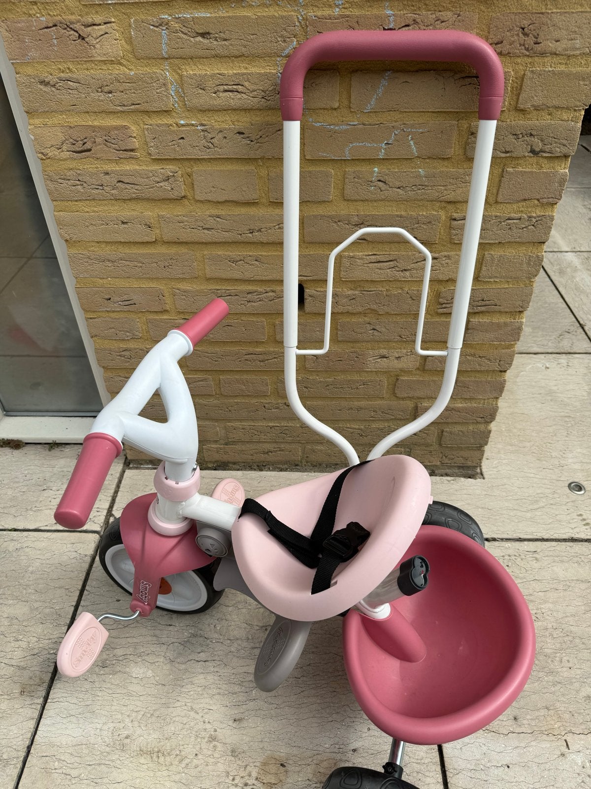 Roze Kinderfiets met Duwstang - Smoby Be Move, Ophalen of Verzenden, Gebruikt, Terugtraprem, Minder dan 16 inch