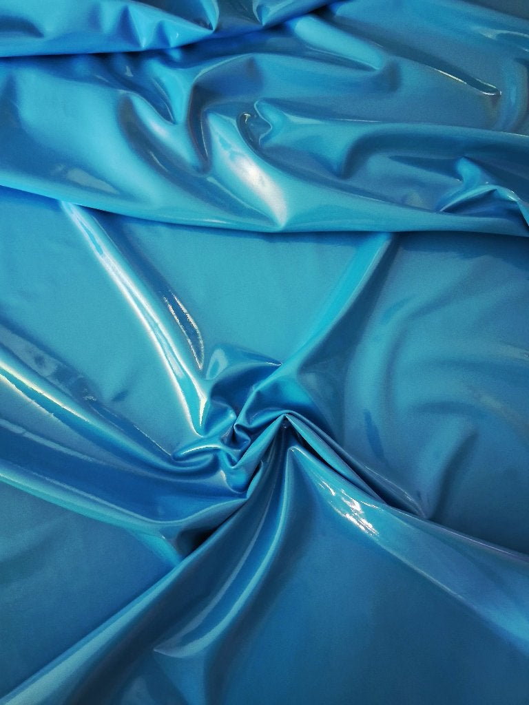 Lak stof in een blauwe kleur 4-way stretch, Overige kleuren, 120 cm of meer, Nieuw, Ophalen of Verzenden