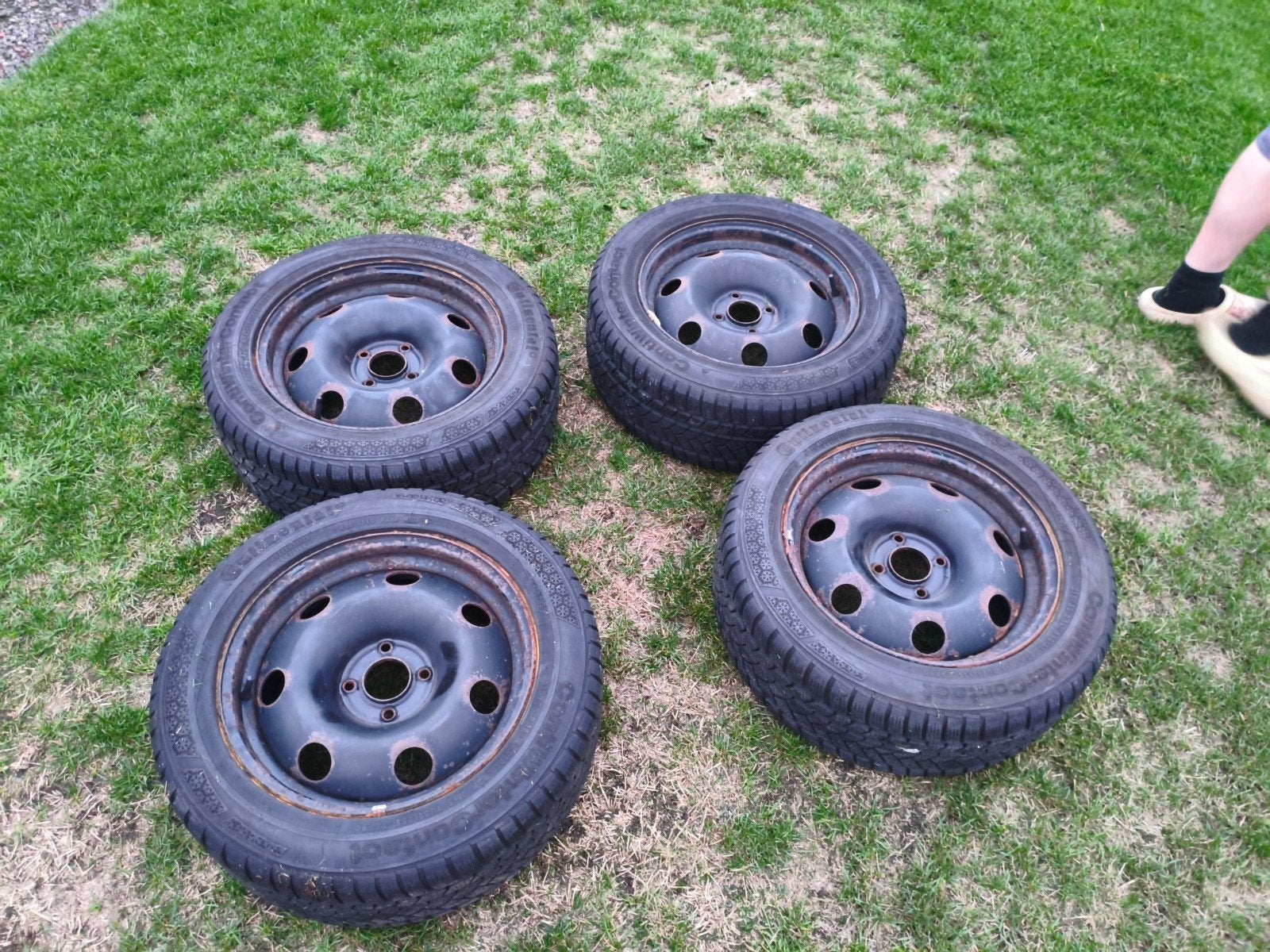Continental winterwielen set 215/55 R16, Ophalen of Verzenden, Gebruikt