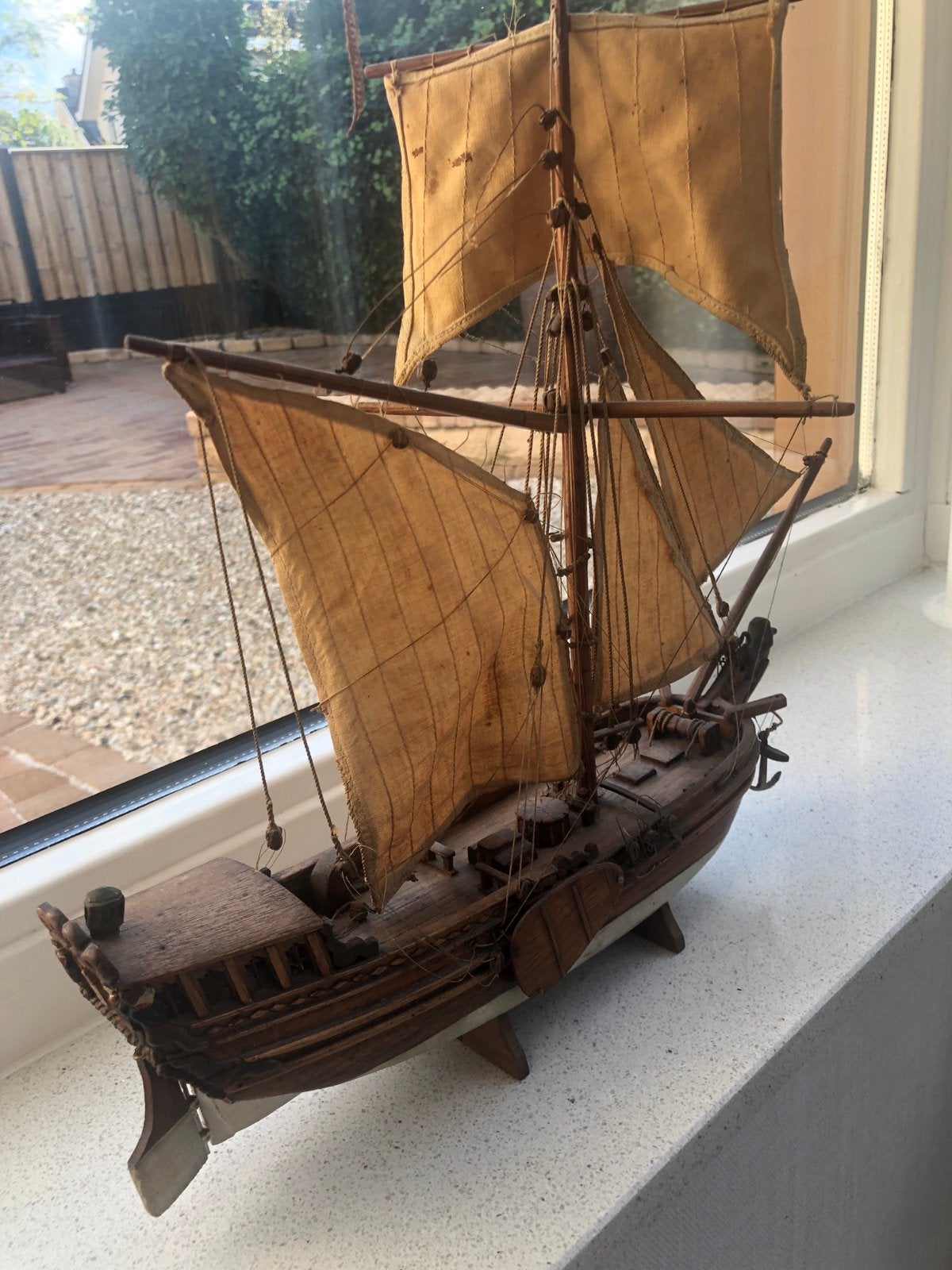 Prachtig houten scheepsmodel met zeilen, Hobby en Vrije tijd, Ophalen, Gebruikt, 1:50 tot 1:200, Overige merken