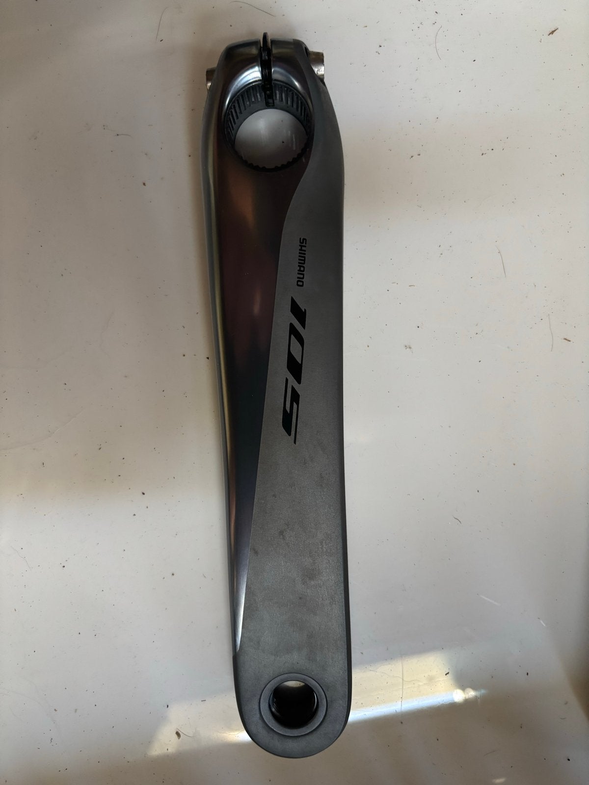 Shimano 105 R7000 linkercrank - Lichtgrijs, Crankstel of Pedalen, Ophalen of Verzenden, Zo goed als nieuw, Aluminium