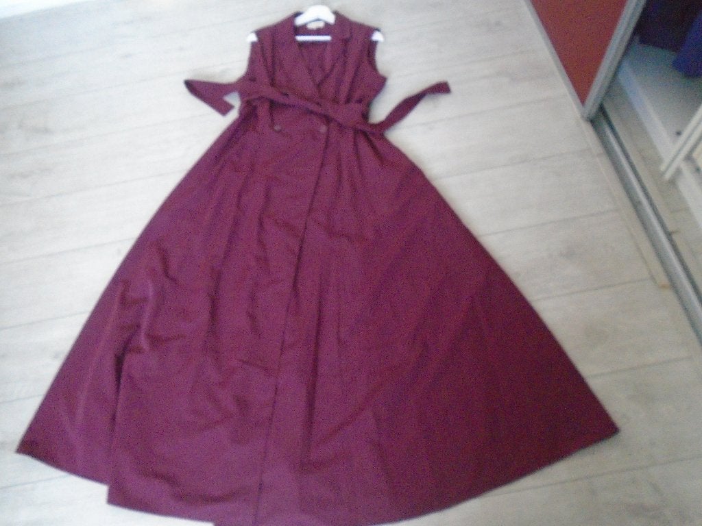 Farah Boutique Maxi Jurk Vest Bordeauxrood Maat L/XL, Verzenden, Farah Boutique, Maat 42/44 (L), Zo goed als nieuw