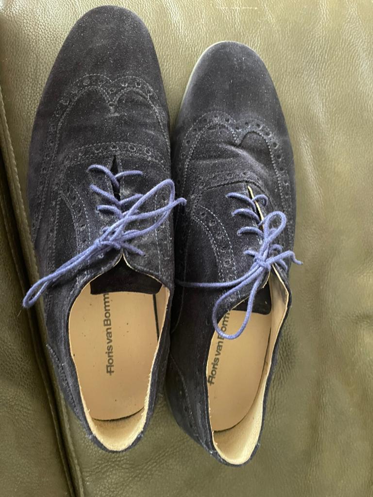 Van Bommel prachtige blauwe suede schoenen maat 8-42, Kleding | Heren, Schoenen, Verzenden, Zo goed als nieuw, Blauw
