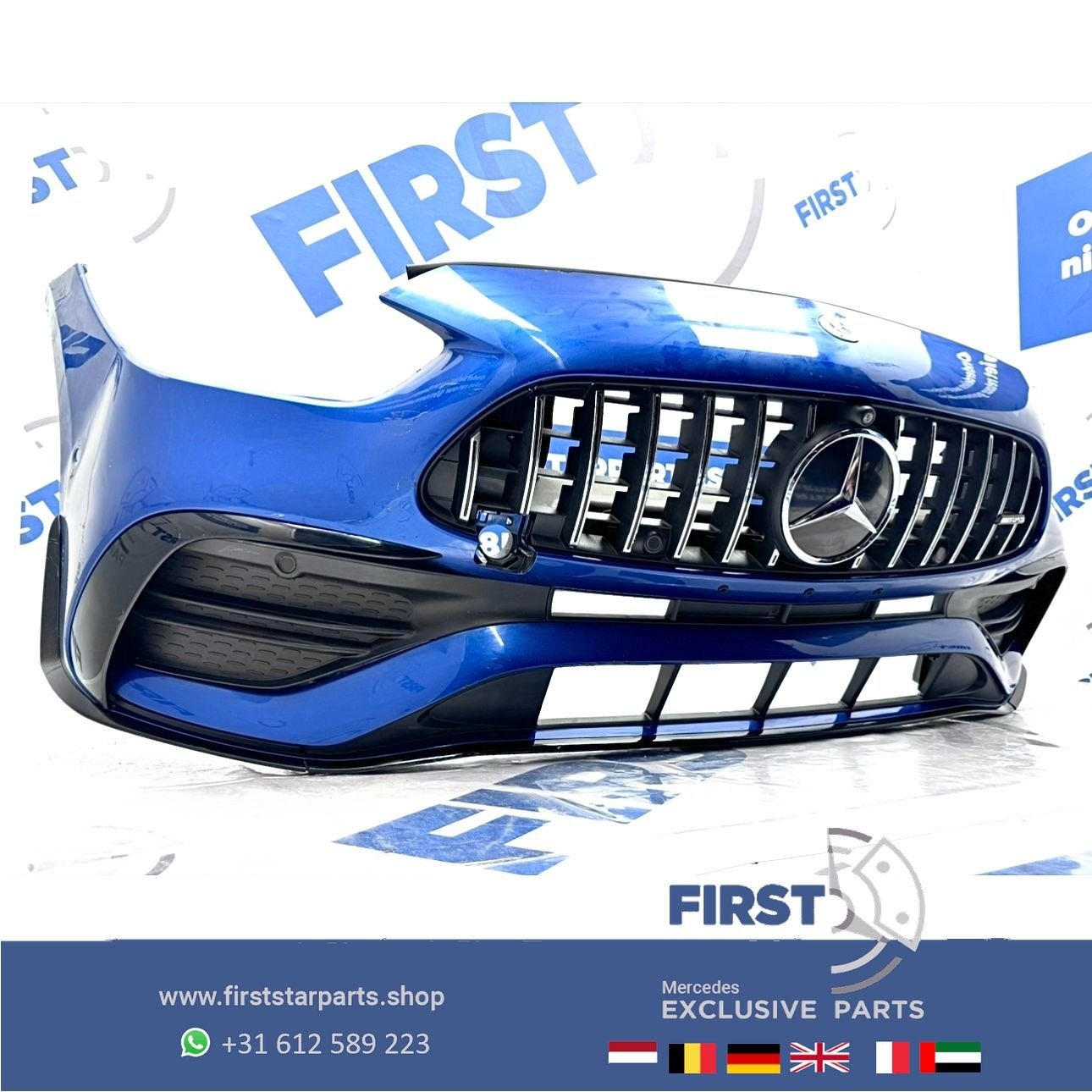 W206 C43 AMG BUMPER C KLASSE A2068859201 C43 AERO VOORBUMPER, Gebruikt, -, Voor, Ophalen of Verzenden