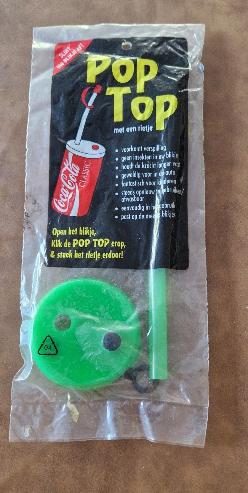 Coca-Cola Pop Top blik afsluiter met rietje - Nieuw, Ophalen, Nieuw, Gebruiksvoorwerp
