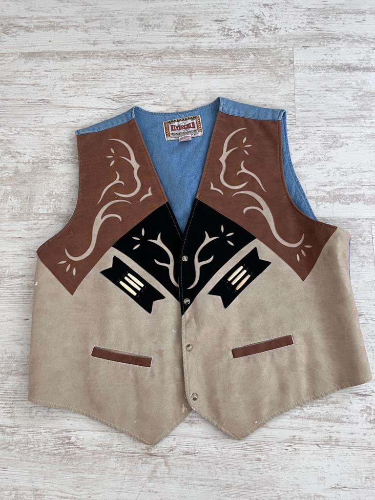 Rivergold vintage western gilet. XL, Kleding | Heren, Ophalen of Verzenden, Gedragen, Maat 56/58 (XL), Bruin