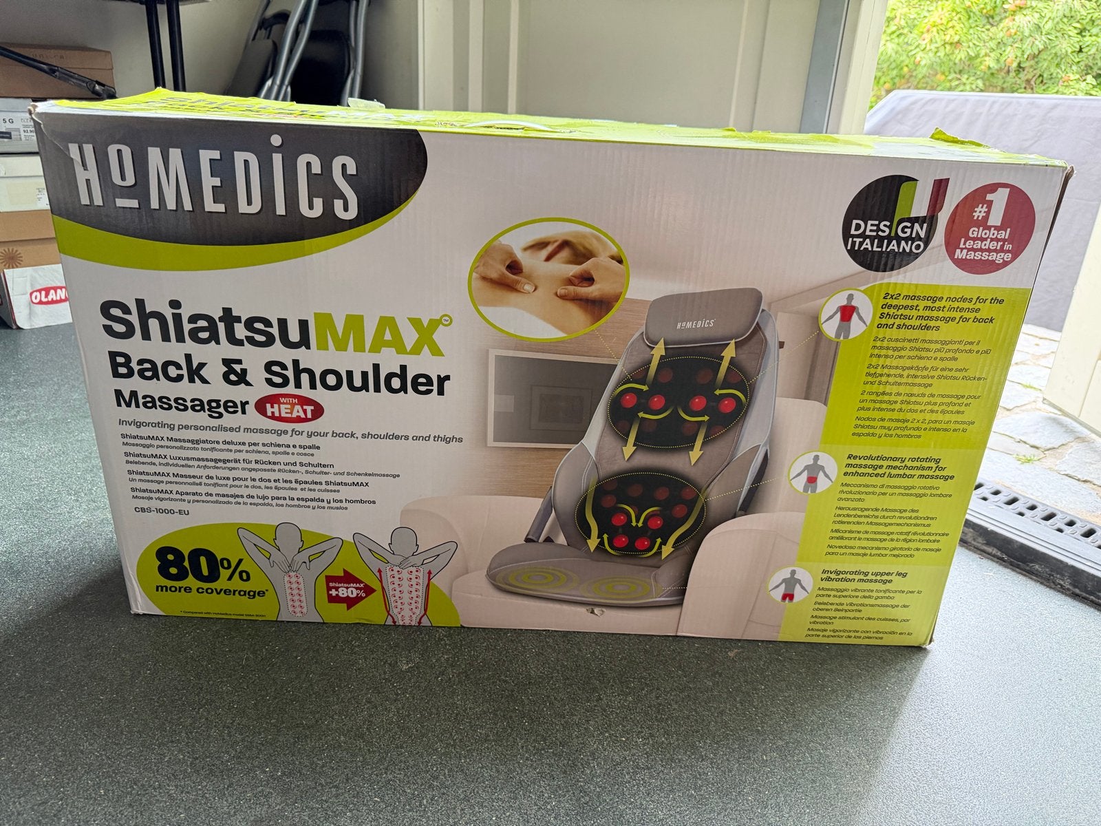 Homedics ShiatsuMAX Rug- en Schoudermassager met Warmte, Ophalen of Verzenden, Zo goed als nieuw, Massagestoel of Kussen