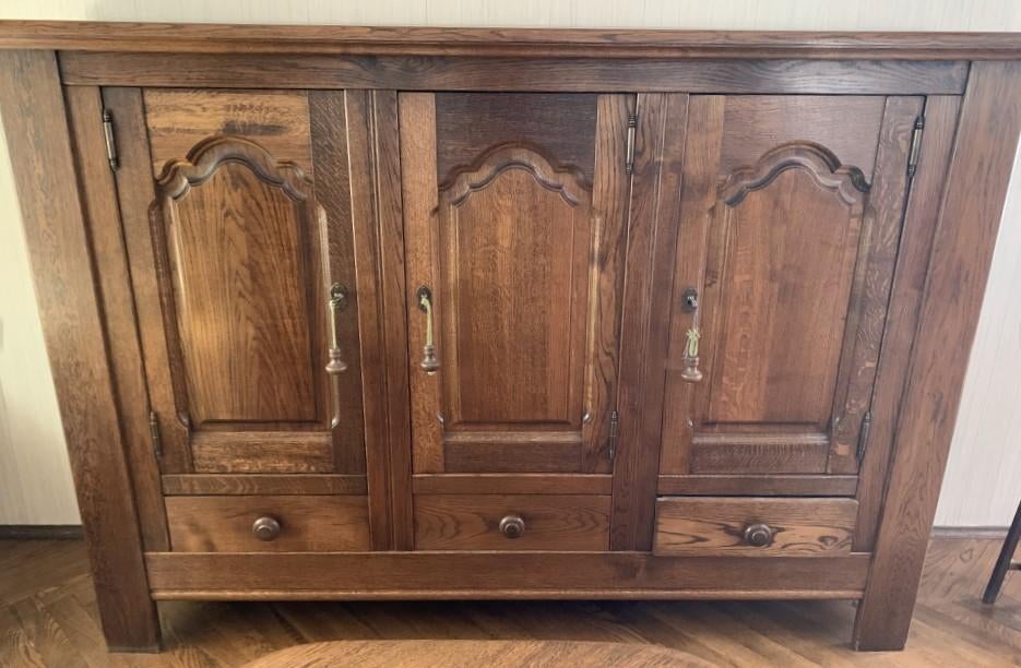 Eikenhouten wandkast, Ophalen, Gebruikt, 200 cm of meer, Klassiek