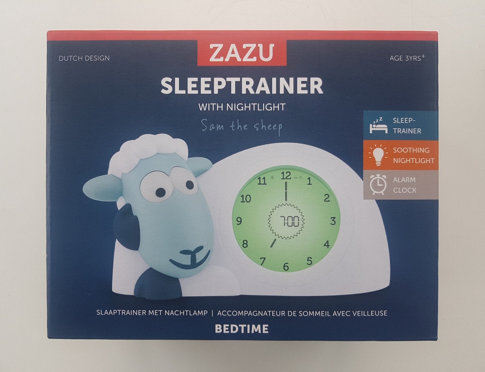 Zazu Slaaptrainer Sam het Schaap Blauw/Wit | Nieuw in Doos, Ophalen of Verzenden, Nieuw, Klok