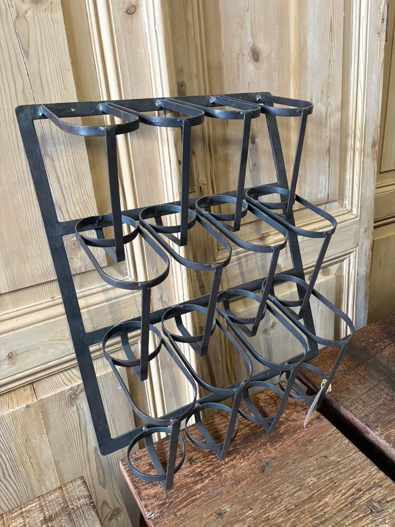 Zwart ijzeren wijnrek voor aan de wand. AANBIEDING!, Ophalen, Nieuw, Nvt, Metaal