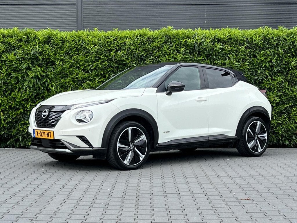 Nissan Juke 1.6 Hybrid N-Design NL AUTO, NAP LOGISCH, NAVIGA, Auto's, Nissan, 1300 kg, Gebruikt, Wit, Origineel Nederlands