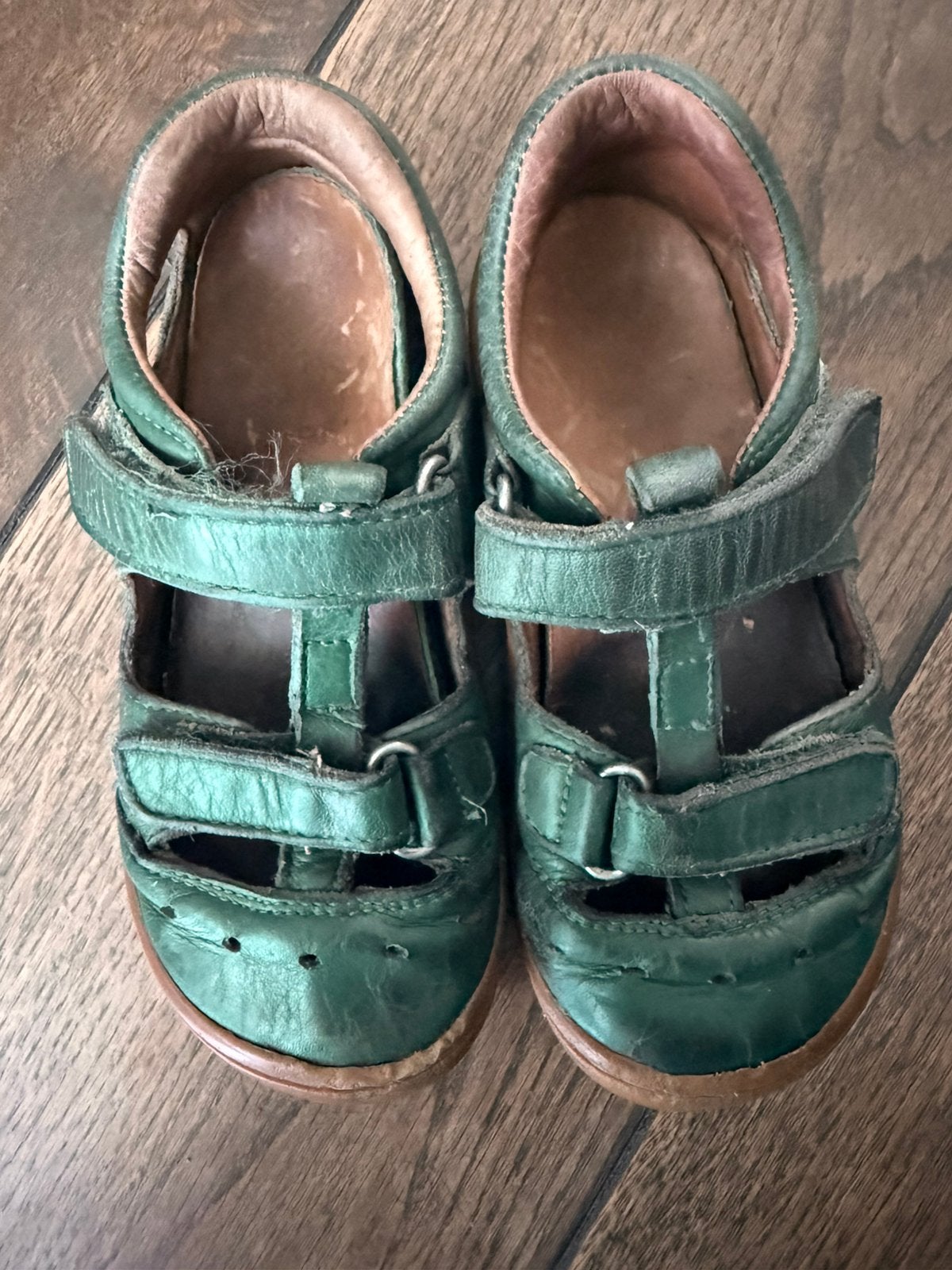 Leuke groene leren Barefoot sandalen Filii maat 26, Ophalen of Verzenden, Gebruikt, Jongen of Meisje, Schoenen